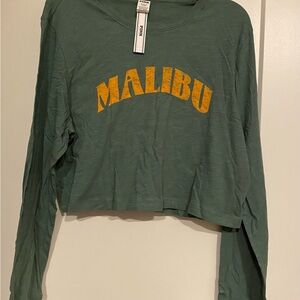 NWT Victorias Secret Victoria's Secret PINK Malibu Long Sleeve Top - Green